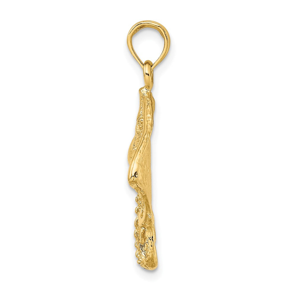 FJC Finejewelers 10 kt Yellow Gold Stingray W/ Polished Edge Charm 21 x 19 mm