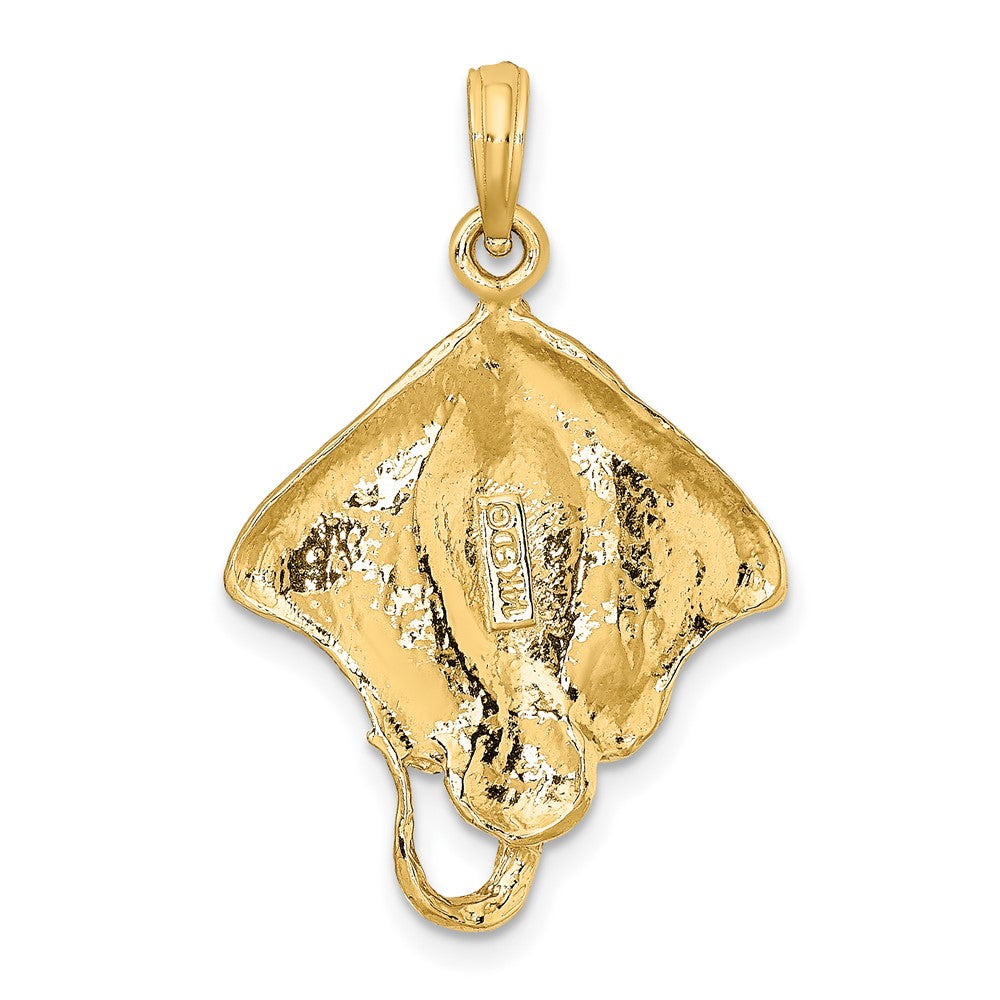 FJC Finejewelers 10 kt Yellow Gold Stingray W/ Polished Edge Charm 21 x 19 mm