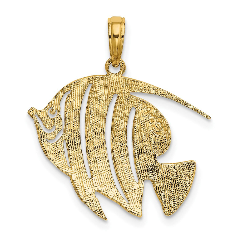FJC Finejewelers 10 kt Yellow Gold Polished Cut-Out Fish Charm 18 x 22 mm