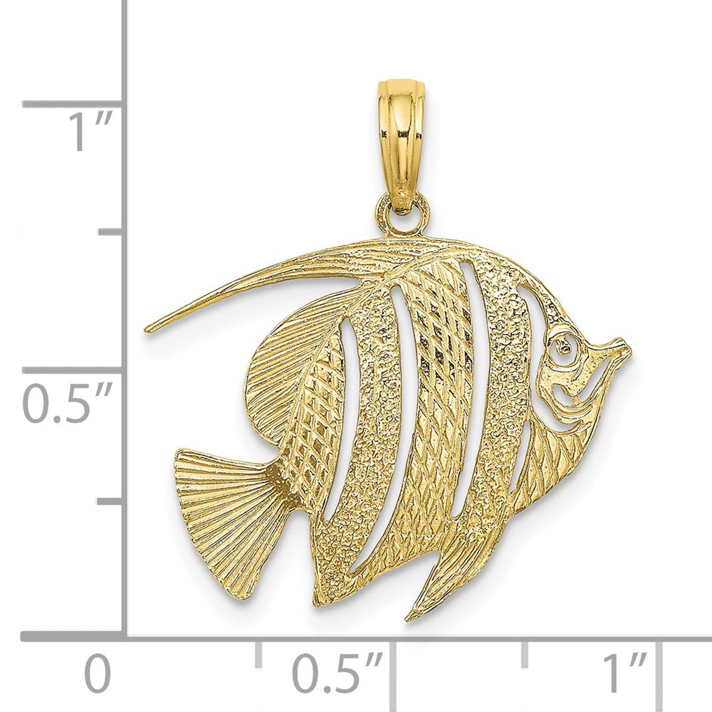 FJC Finejewelers 10 kt Yellow Gold Polished Cut-Out Fish Charm 18 x 22 mm