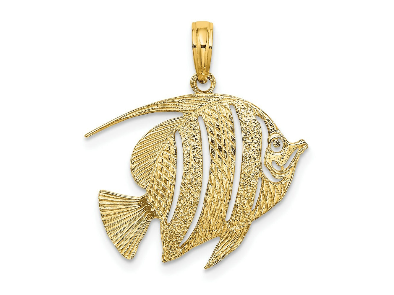 FJC Finejewelers 10 kt Yellow Gold Polished Cut-Out Fish Charm 18 x 22 mm
