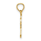 FJC Finejewelers 10 kt Yellow Gold Texture Mini Double Palm Trees Charm 13 x 7 mm