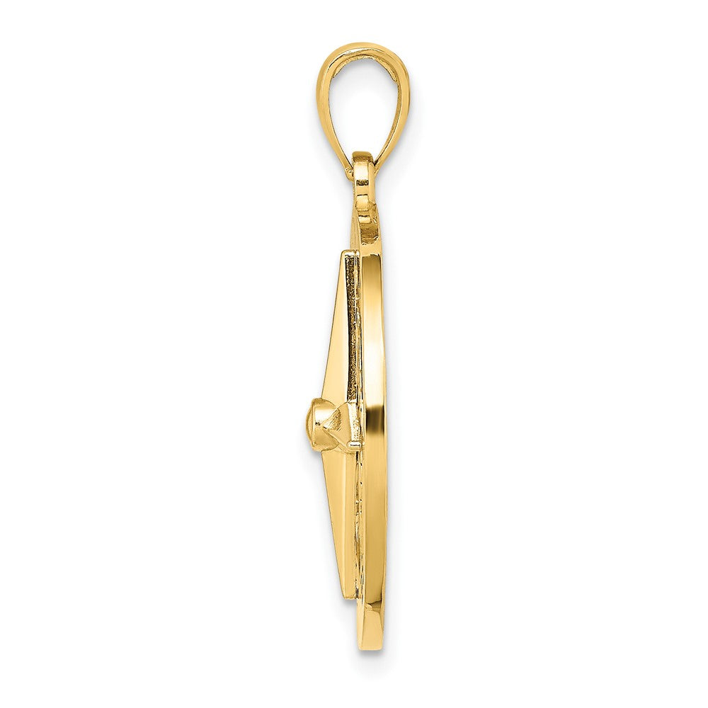 FJC Finejewelers 10 kt Yellow Gold Nautical Compass Charm 28 x 21 mm