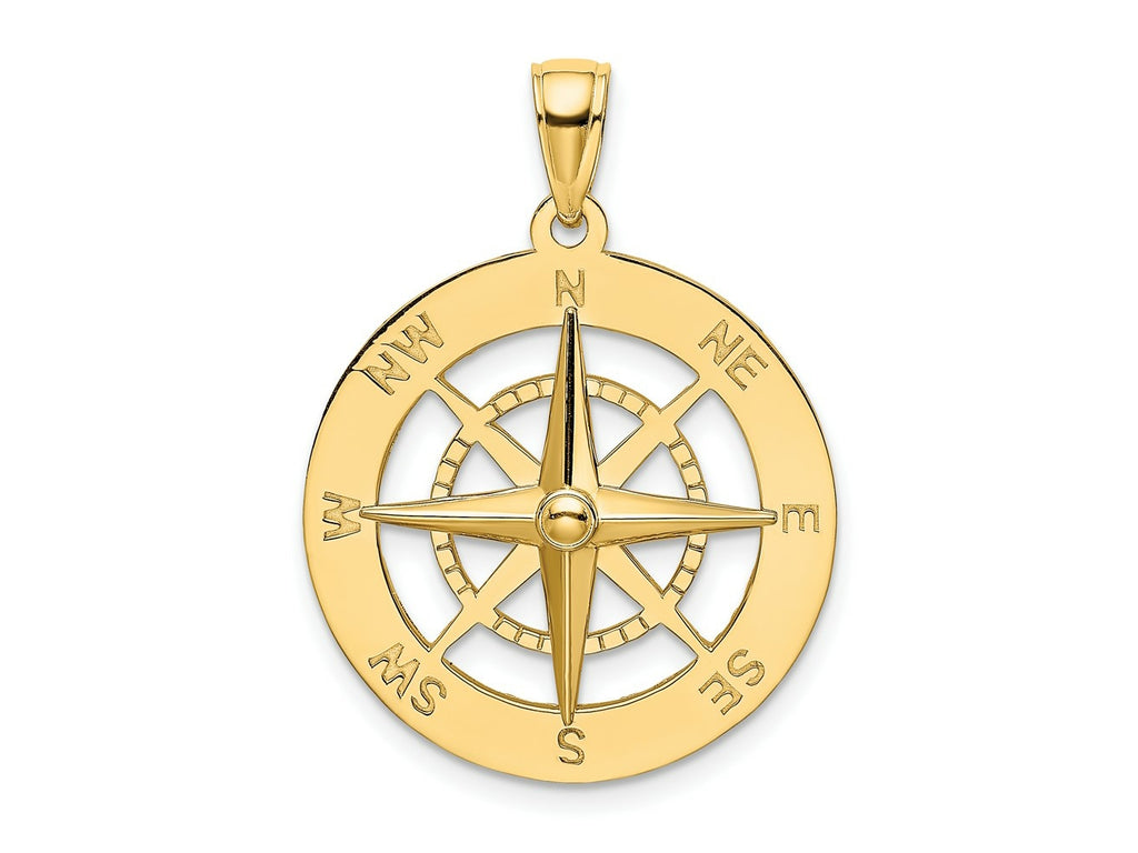 FJC Finejewelers 10 kt Yellow Gold Nautical Compass Charm 28 x 21 mm