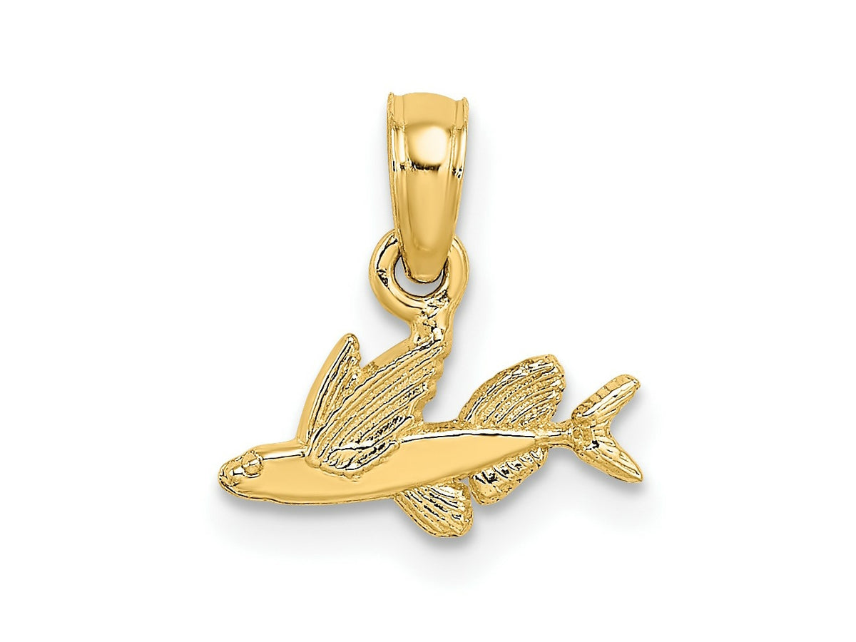 FJC Finejewelers 10 kt Yellow Gold Mini Flying Fish Charm 6 x 11 mm