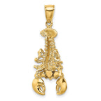 FJC Finejewelers 10 kt Yellow Gold 2-D Moveable Lobster Charm 26 x 15 mm