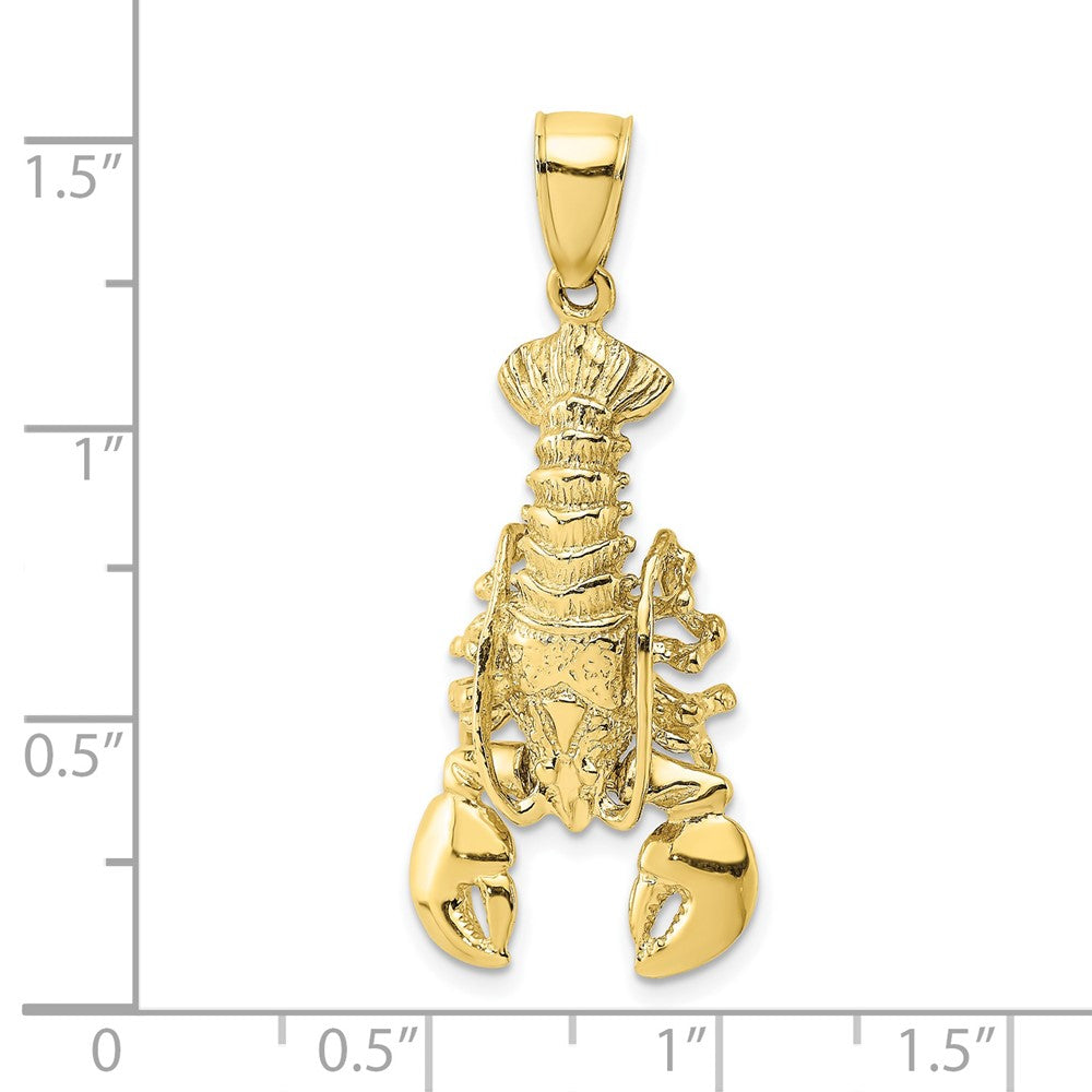 FJC Finejewelers 10 kt Yellow Gold 2-D Moveable Lobster Charm 26 x 15 mm