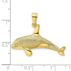FJC Finejewelers 10 kt Yellow Gold 2-D Textured Killer Whale Charm 11 x 30 mm