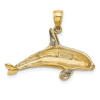 FJC Finejewelers 10 kt Yellow Gold 2-D Textured Killer Whale Charm 11 x 30 mm