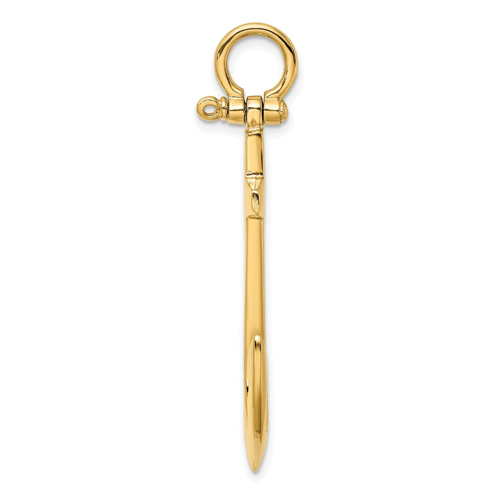 FJC Finejewelers 10 kt Yellow Gold 3-D Polished Large Anchor Charm 45 x 27 mm