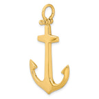 FJC Finejewelers 10 kt Yellow Gold 3-D Polished Large Anchor Charm 45 x 27 mm