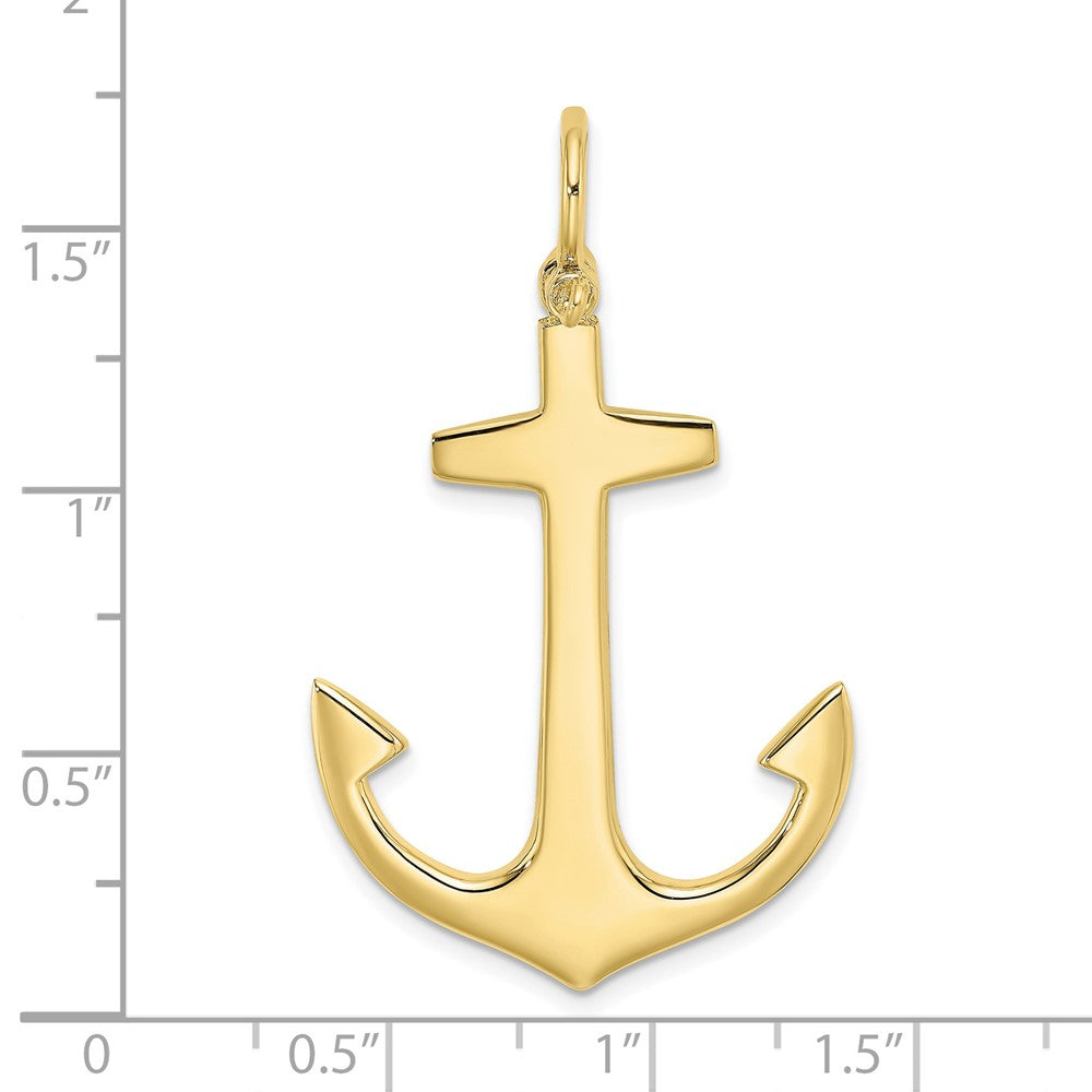 FJC Finejewelers 10 kt Yellow Gold 3-D Polished Large Anchor Charm 45 x 27 mm