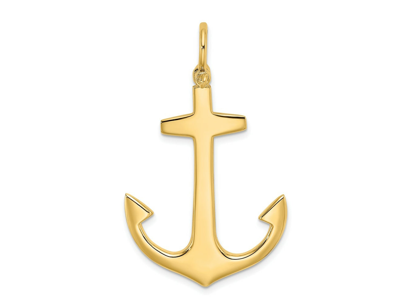 FJC Finejewelers 10 kt Yellow Gold 3-D Polished Large Anchor Charm 45 x 27 mm