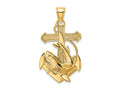 FJC Finejewelers 10 kt Yellow Gold 2-D Anchor with Shark Charm 29 x 21 mm