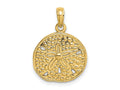 FJC Finejewelers 10 kt Yellow Gold 2-D Cut-Out Sand Dollar Charm 15 x 16 mm