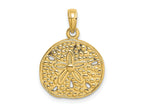 FJC Finejewelers 10 kt Yellow Gold 2-D Cut-Out Sand Dollar Charm 15 x 16 mm