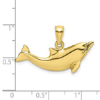 FJC Finejewelers 10 kt Yellow Gold 2-D Polished Dolphin Charm 15 x 27 mm