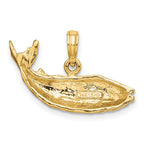 FJC Finejewelers 10 kt Yellow Gold 2-D Humpback Whale Charm 12 x 25 mm