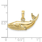FJC Finejewelers 10 kt Yellow Gold 2-D Humpback Whale Charm 12 x 25 mm