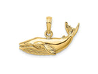 FJC Finejewelers 10 kt Yellow Gold 2-D Humpback Whale Charm 12 x 25 mm