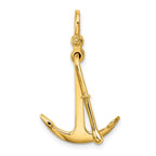 FJC Finejewelers 10 kt Yellow Gold 3-D Polished Anchor 2 Piece and Moveable Charm 37 x 17 mm