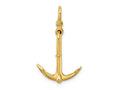 FJC Finejewelers 10 kt Yellow Gold 3-D Polished Anchor 2 Piece and Moveable Charm 37 x 17 mm