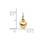FJC Finejewelers 10 kt Yellow Gold Polished 3-D Heart Charm 12 x 5 mm