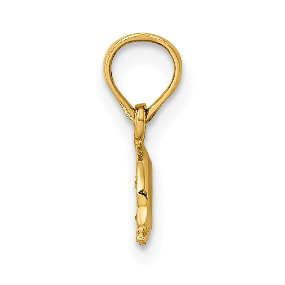 FJC Finejewelers 10 kt Yellow Gold 2-D Mini Double Dolphins Swimming Charm 6 x 9 mm