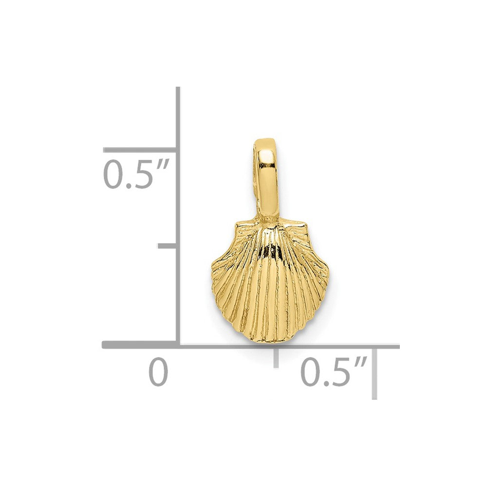 FJC Finejewelers 10 kt Yellow Gold Mini Scallop Shell Charm 12 x 6 mm