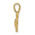FJC Finejewelers 10 kt Yellow Gold Mini Sea Turtle with Fixed Bail Charm 14 x 6 mm