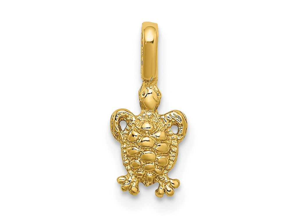 FJC Finejewelers 10 kt Yellow Gold Mini Sea Turtle with Fixed Bail Charm 14 x 6 mm