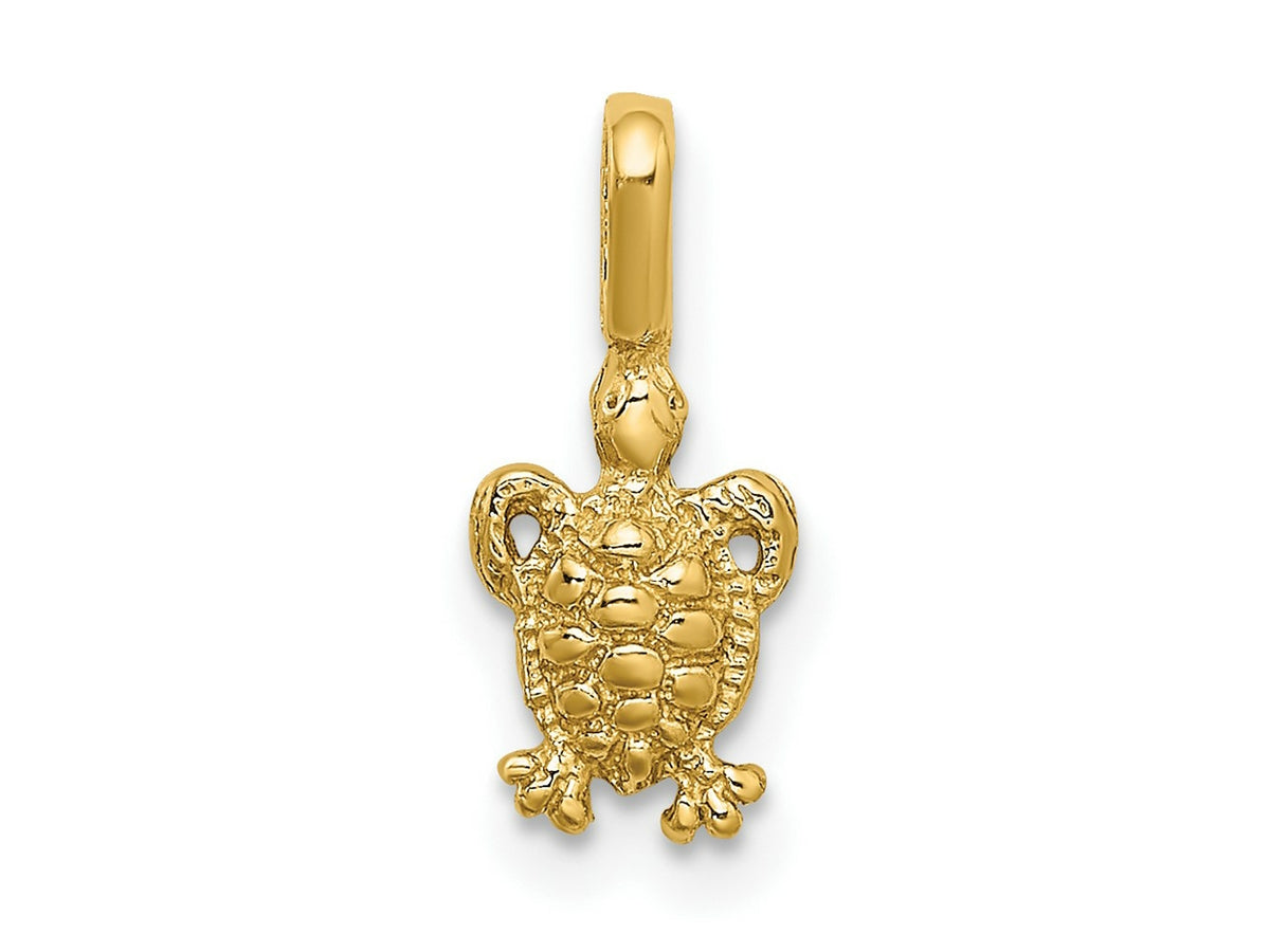 FJC Finejewelers 10 kt Yellow Gold Mini Sea Turtle with Fixed Bail Charm 14 x 6 mm