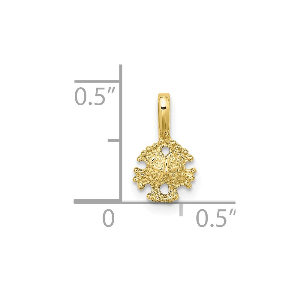 FJC Finejewelers 10 kt Yellow Gold Mini Sand Dollar with Fixed Bail Charm 12 x 7 mm