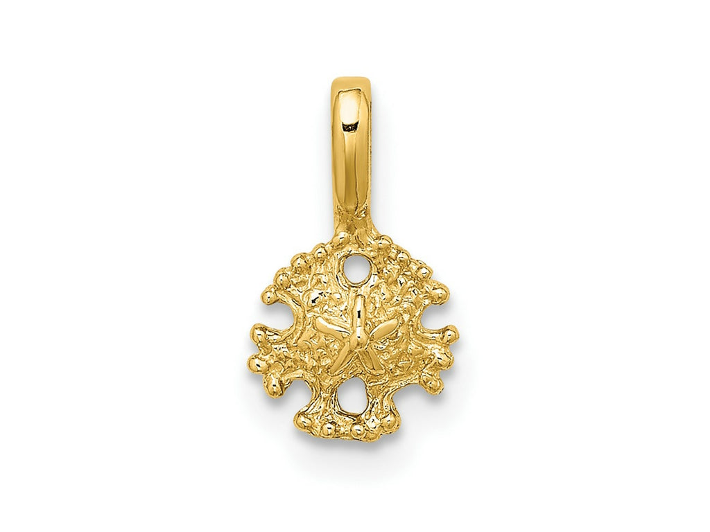 FJC Finejewelers 10 kt Yellow Gold Mini Sand Dollar with Fixed Bail Charm 12 x 7 mm