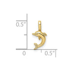 FJC Finejewelers 10 kt Yellow Gold Mini Jumping Dolphin with Fixed Bail Charm 13 x 7 mm