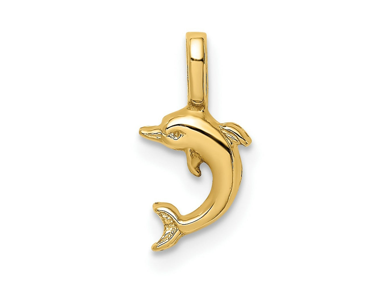 FJC Finejewelers 10 kt Yellow Gold Mini Jumping Dolphin with Fixed Bail Charm 13 x 7 mm