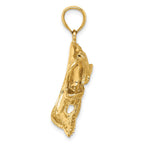 FJC Finejewelers 10 kt Yellow Gold 2-D Bass Fish Jumping Charm 26 x 36 mm