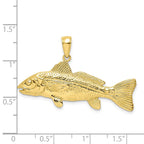 FJC Finejewelers 10 kt Yellow Gold 3-D Red Fish Charm 14 x 37 mm