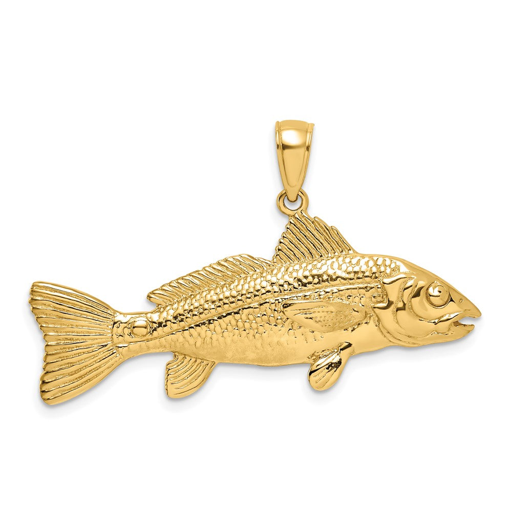 FJC Finejewelers 10 kt Yellow Gold 3-D Red Fish Charm 14 x 37 mm