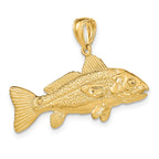FJC Finejewelers 10 kt Yellow Gold 3-D Red Fish Charm 14 x 37 mm