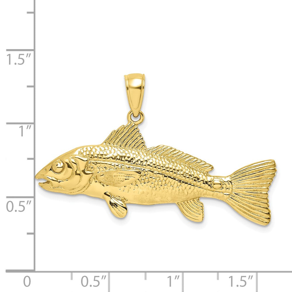 FJC Finejewelers 10 kt Yellow Gold 3-D Red Fish Charm 14 x 37 mm