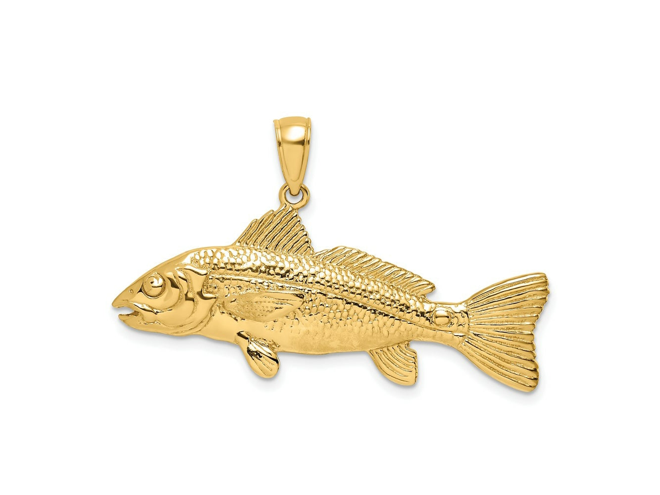 FJC Finejewelers 10 kt Yellow Gold 3-D Red Fish Charm 14 x 37 mm