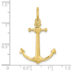FJC Finejewelers 10 kt Yellow Gold 3-D Small Anchor with Shackle Bail Charm 37 x 22 mm