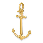 FJC Finejewelers 10 kt Yellow Gold 3-D Small Anchor with Shackle Bail Charm 37 x 22 mm