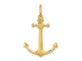 FJC Finejewelers 10 kt Yellow Gold 3-D Small Anchor with Shackle Bail Charm 37 x 22 mm