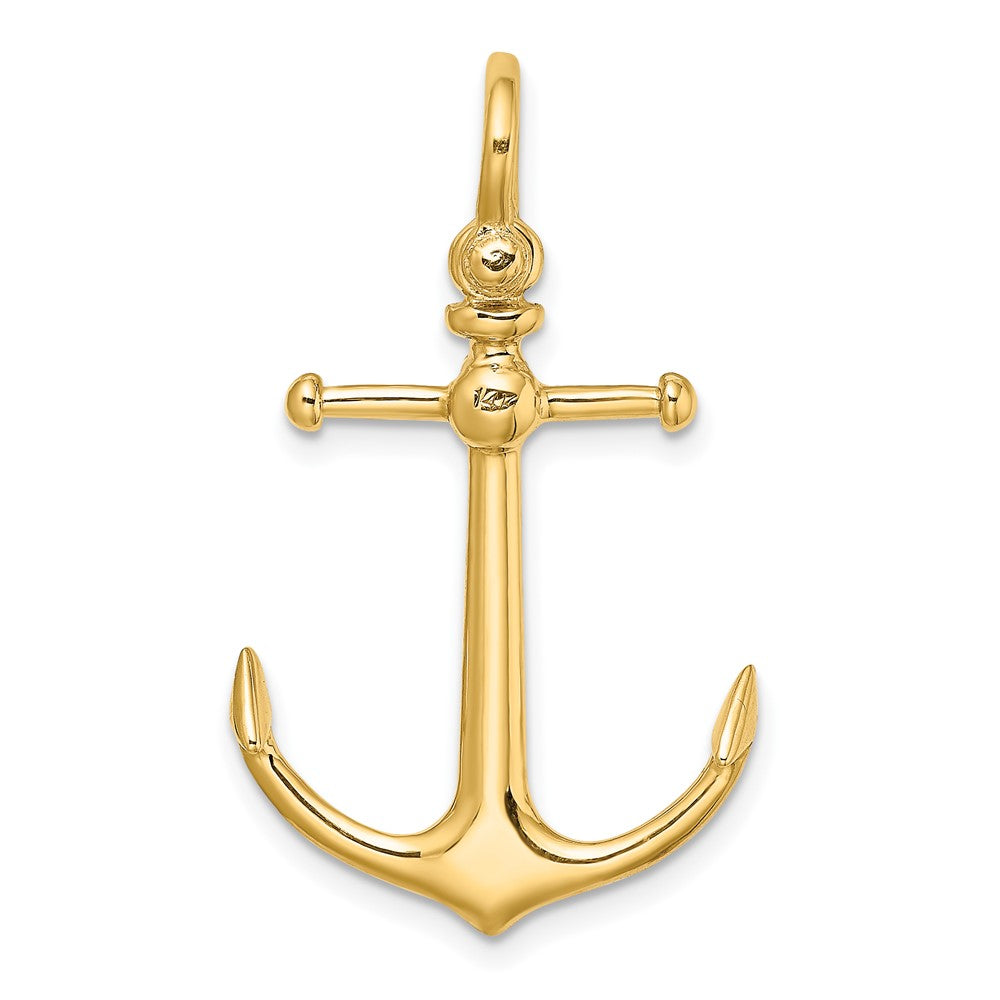 FJC Finejewelers 10 kt Yellow Gold 3-D Anchor with Shackle Bail Charm 34 x 20 mm