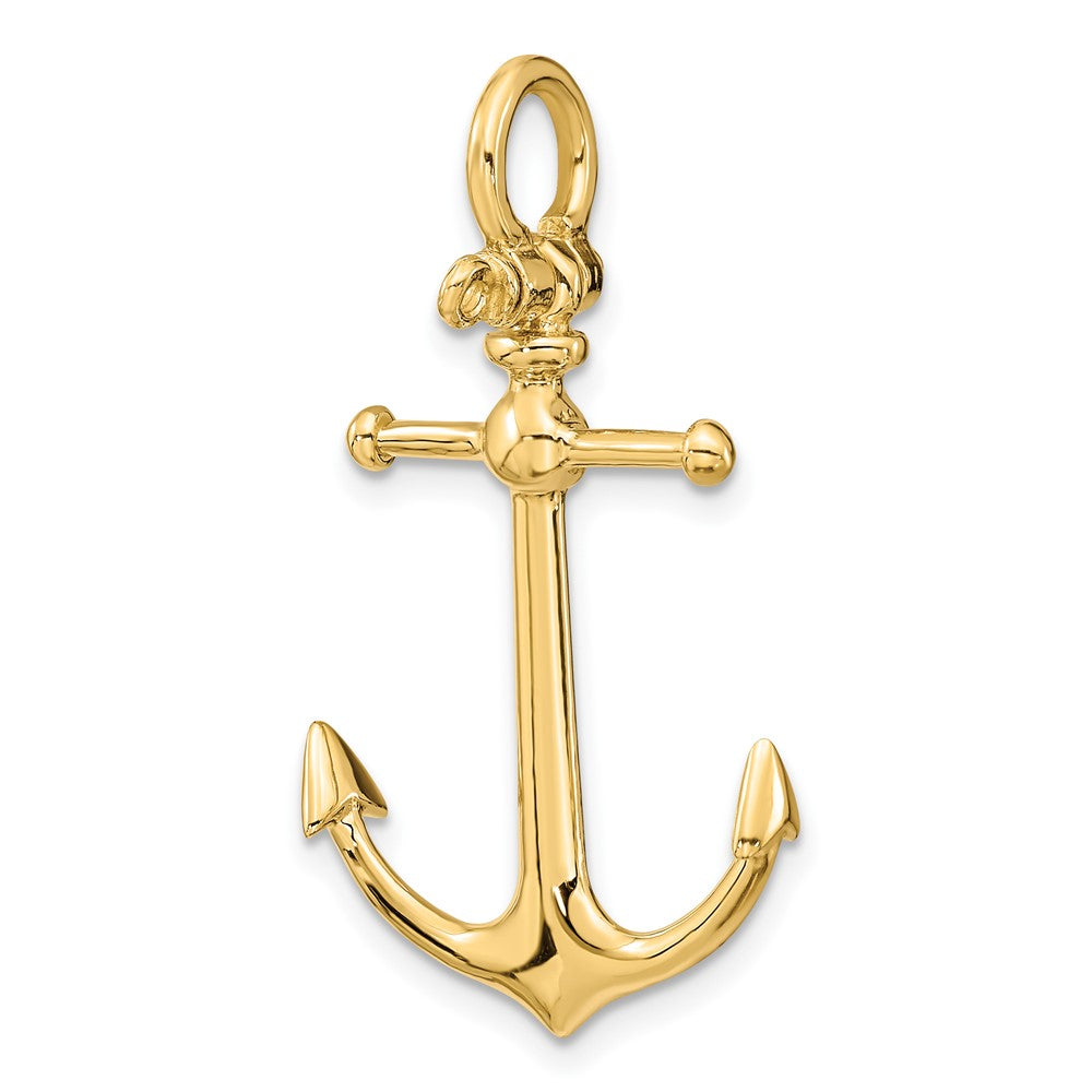 FJC Finejewelers 10 kt Yellow Gold 3-D Anchor with Shackle Bail Charm 34 x 20 mm