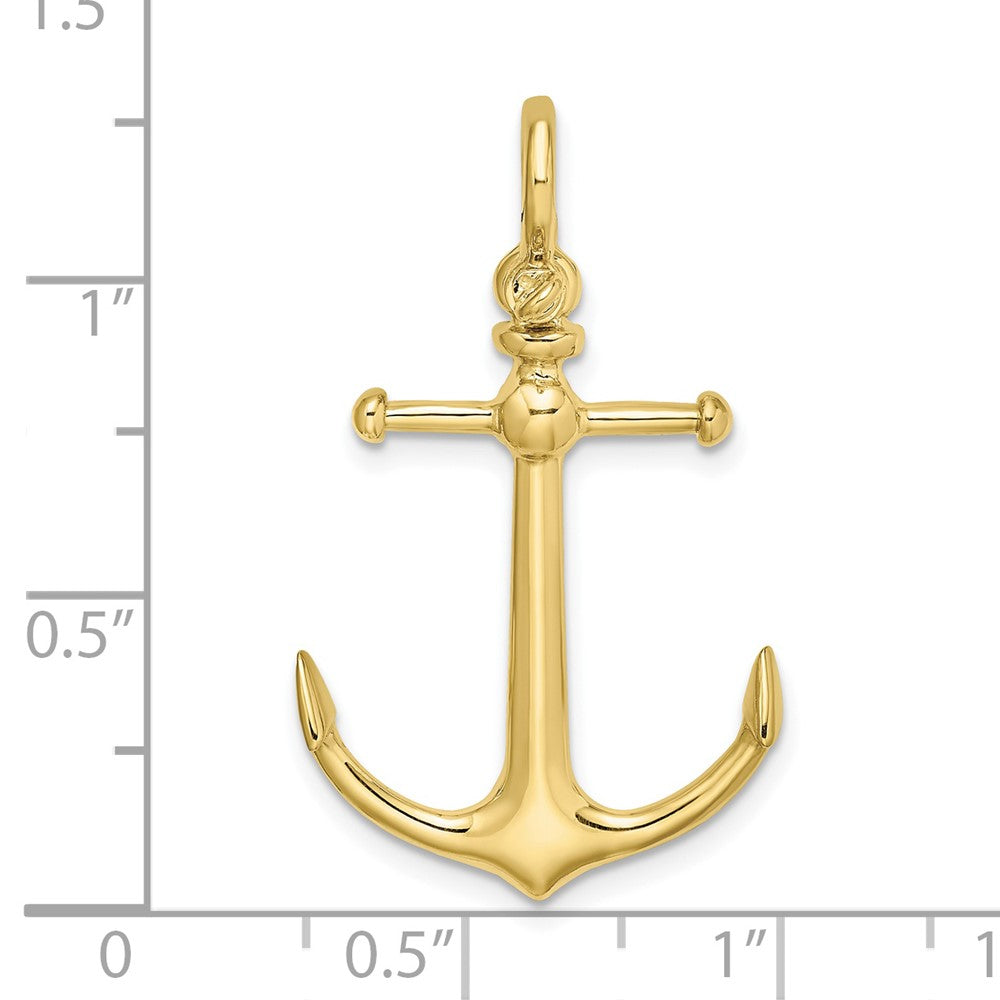 FJC Finejewelers 10 kt Yellow Gold 3-D Anchor with Shackle Bail Charm 34 x 20 mm