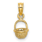 FJC Finejewelers 10 kt Yellow Gold 3-D Mini Basket Charm 8 x 6 mm