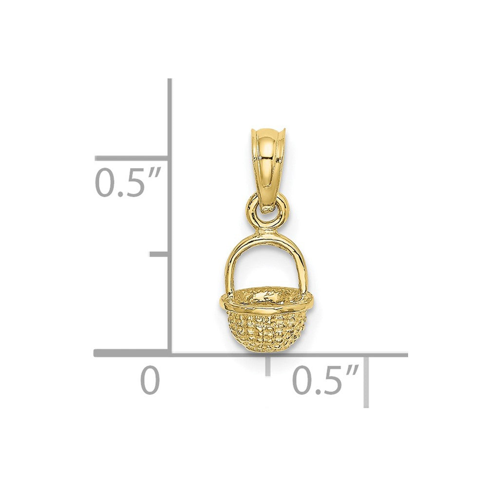FJC Finejewelers 10 kt Yellow Gold 3-D Mini Basket Charm 8 x 6 mm